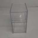STORi Audrey Stackable Clear Bin Plastic Organizer Drawers | 2 Piece Set | Organize Cosmetics and Beauty Supplies on a Vanity | Made in USA (4.5" and 6.75" Tall Set)