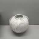 White Rustic Large Round Vase for Table Centerpieces 11 inches, Arina Vase, Earthy Stone Look, Textured, Modern Homes Farmhouse Centerpiece Decor