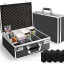 Graded Card Storage Box, Holds 170+ PSA/GMA Slabs or 680+ Toploaders, 4-Row Trading Card Storage Boxes for Sports Cards Fits 3"x4" 35pt Cards (Silver)