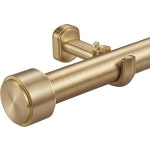 Heavy Duty Curtain Rods - 1 1/4" Large Diameter Premium Nonadjustable Curtain Rod - 156in/13ft Custom Window Treatment Rods with Durable Aluminum Brackets and End Caps,Gold Finish