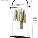 Black Arched Garment Rack with Marble Base, Freestanding Metal Clothing Rack for Bedroom,Entryway or Boutique, Modern Heavy Duty Coat Rack