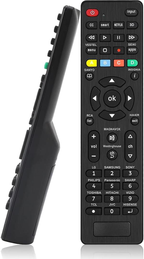 Universal TV Remote Replacement Compatible with Magnavox, RCA, JVC, TCL, Westinghouse, Philips, Panasonic, Hitachi, Hisense, Seiki, Sanyo, Insignia, Haier and More Brands Smart TV Remote Control