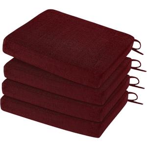 HARBOREST Chair Cushions for Dining Chairs - Non-Slip Foam Seat Cushions with Ties, Square Kitchen Chair Cushions Set of 4, 16" x 16" x 2", Burgundy