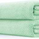 Extra Large Bath Towel Sheet Set 35x70 Inches Oversized Bath Towels Set,Jumbo Large Microfiber Quick Dry,Lightweight,Super Soft,Highly Absorbent Towel Set for Bathroom,Hotel,Pack of 2(2PCS Green)