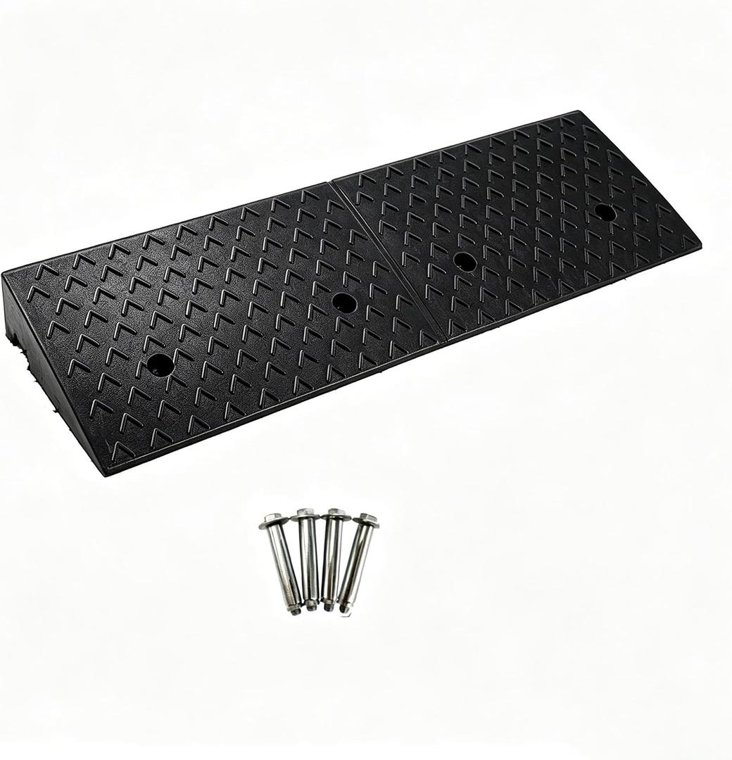 Nisorpa Rubber Curb Ramp, 2" Lift Height Curbside Ramp, Heavy Duty Loading Ramps 22000LBS/10T Capacity Sidewalk Curb Ramps for Cars Trucks Bikes Motorcycles Wheelchairs 9.4 x9.8 x 2inch