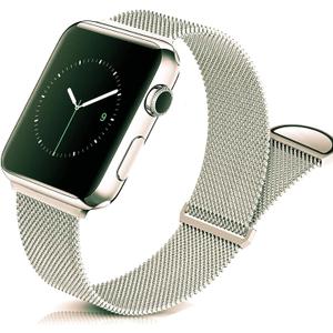 Magnetic Band Compatible For Apple Watch, Adjustable Metal Stainless Steel Band, Waterproof and Wearresistant Mesh iWatch Replacement Straps for Women Men 7654321 SE (424445mm, Champagne