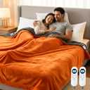 Eastsora Heated Blanket Electric Blanket King 90"x100" Dual Control Flannel Heating Blanket with 12 Heat Levels 12H Timer Auto ShutOff Overheat Protection Soft & Cozy Machine Washable