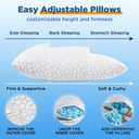 Side Sleeper Pillow for Neck and Shoulder Pain Relief, Cervical Neck Support Pillow for Side Sleepers, Cooling Shredded Memory Foam Pillows for Hot Back Sleepers, Adjustable Curved Queen Bed Pillows (Queen (1 Count), Crescent White(cooling))