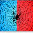 7x5ft Spider Backdrop Spider Web Blue and Red Photography Backdrop Boys Birthday Party Cake Table Decorations Photo Props KUBDJ539