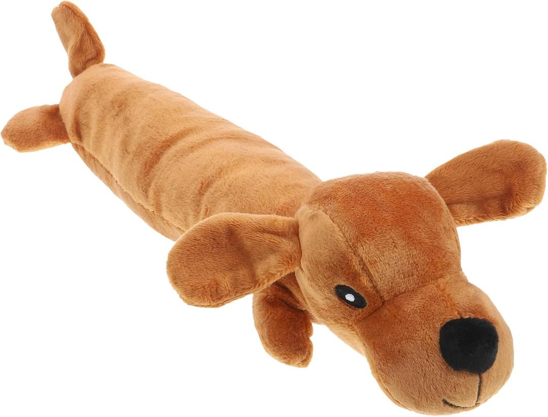 balacoo Squeaky Plush Dog Chew Toys for Puppies and Cats Interactive Sound Pet Toys Cartoon Sausage Dog Design 15.74X3.54X1.18In Soft Material Indoor Outdoor Play