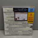 LONGKING 10-Sheet Self-Adhesive Peel and Stick Backsplash for Kitchen, Vinyl Decorative Tiles (Light Gray)