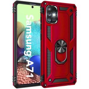 Korecase Design for Samsung A71 5G Case(not for A72), Military Grade Heavy Duty Rugged Dual Layers Full Body Shockproof with Ring Kickstand Magnet Back Cover Bumper(no Screen Protector) Red