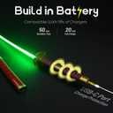 RENGENG Light Up Sword, 40 Inches Rechargeable Pre-Assembled Plastic Replica Anime Sword with Belt & Stand & Spinner