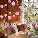 Draupnir 6 pcs Artificial Flower Garland Hanging Decorations,5.9ft Hanging Flowers for Backdrop Floral Garland with Hooks Fake Wildflower Garlands for Home Garden Spring Summer Wedding Party Arch Wall