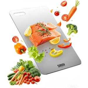 Titanium Cutting Board,100% Pure Titanium Kitchen Cutting Board, Non-Toxic & Dishwasher Safe, Durable and Hygienic for Meat, Fruit & Vegetables (16L*10W)