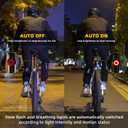 ROCKBROS Bike Tail Light, Rechargeable Bicycle Taillight, Auto On Off Sensor IPX6 Waterproof Bike Rear Lights for Night Riding and Bicycle Safety, 4 Light Modes Cycling Safety Light