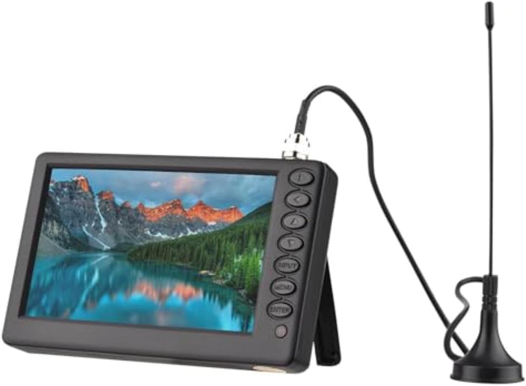 ATSC Digital TV Player 5-inch Screen Portable Pocket TV Car Television Multimedia Player Support FM Radio TF Card U Disk Playback with Remote Control