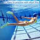 Gintenco Swim Fins, Kids Swim Training Fins for Lap Swimming, Travel Size Flippers with Mesh Bag, Silicone Swimming Fins for Kids Teens Adults Women Men