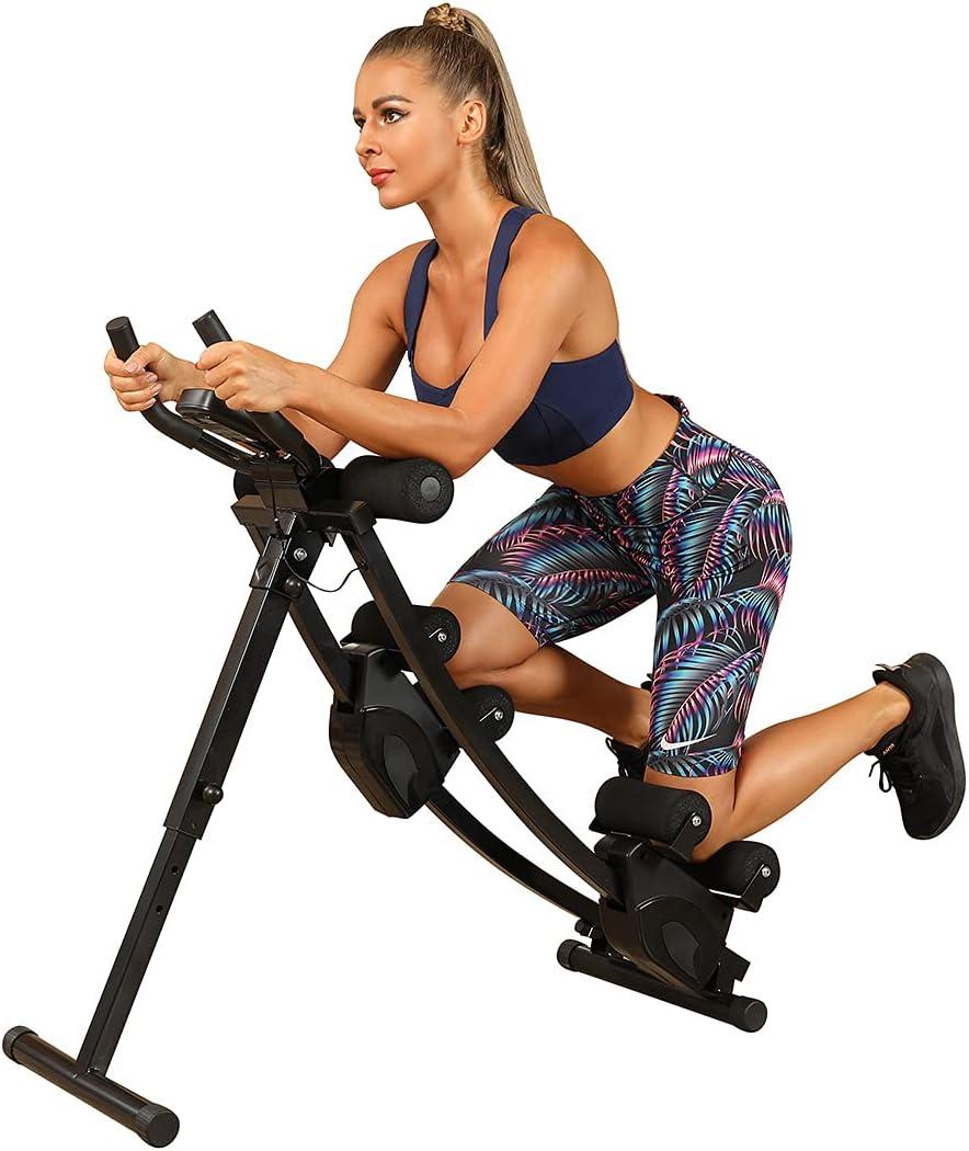 Ab Machine Multi-Functional Exercise Equipment for Home Gym, Height Adjustable Abs Workout Equipment (Black)