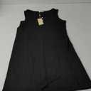 Ekouaer Tank Nightgowns for Women Sexy Night Gown Sleeveless Sleepwear Soft Sleep Dress Button Sleepshirt Black  S