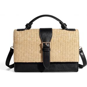 CHUNLI Summer Straw Crossbody Bag for Women Raffia Clutch Boho Shoulder Purse for Beach Vacation Everyday
