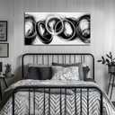 MXUNYZ Black and White Abstract Canvas Wall Art Minimalist Print Painting, 40"L x 20"W