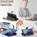 Vinich for Samsung Galaxy Z Fold 7 Wallet Case with Card Holder, Detachable Strap RFID Blocking Credit Slots Kickstand Shockproof Phone Cover Fit for Galaxy Z Fold 7 8.0" Luxury Coffee