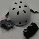 Skateboard Bike Helmet, Lightweight Adjustable, Multi-Sport for Bicycle Skate Scooter, 3 Sizes for Adult Youth & Kids (Large: 57-61 cm / 22.4"-24", Matte White)