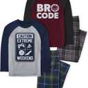 The Children's Place boys Long Sleeve Top and Pants 2 Piece Pajama Set (Blue, XL)