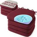 SUNROX Cooling Gel Memory Foam Chair Cushions, 2.6" Thick U-Shaped Dual-Layer Comfort Dining Chair Pads, Non Slip Seat Cushion with Ties for Indoor Kitchen Office 17"x16" Set of 8, Burgundy, 16x17 Inch