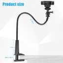 Webcam Stand for Desk, Flexible Gooseneck Webcam Mount Holder Arm with Phone Holder, Web Cam Stand Computer Camera Desk Mount for Logitech C922 C930e C920S C920 C615 C960 C920x BRIO 4K NexiGo N60