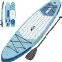 Inflatable Stand Up Paddle Board, 10'6"/11' Paddle Boards with Premium Accessories, Non-Slip EVA Deck, Ultra-Light Carry Bag Pump, SUP for Youth & Adults of All Skill Levels(10.6ft, Peacock Blue)