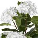 Artificial Hydrangea Flowers Tree for Outdoors, Sturdy 2FT Fake Plants with Weighted Pot, UV Resistant White Artificial Flowers for Front Porch & Home Decor, 2 Pack