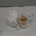 Glass Coffee Mugs, 12 oz iced coffee cups, Clear Tea Cups Set of 2, Glass Mugs with Handles, Glass Cups for Latte, Cappuccino, and Tea