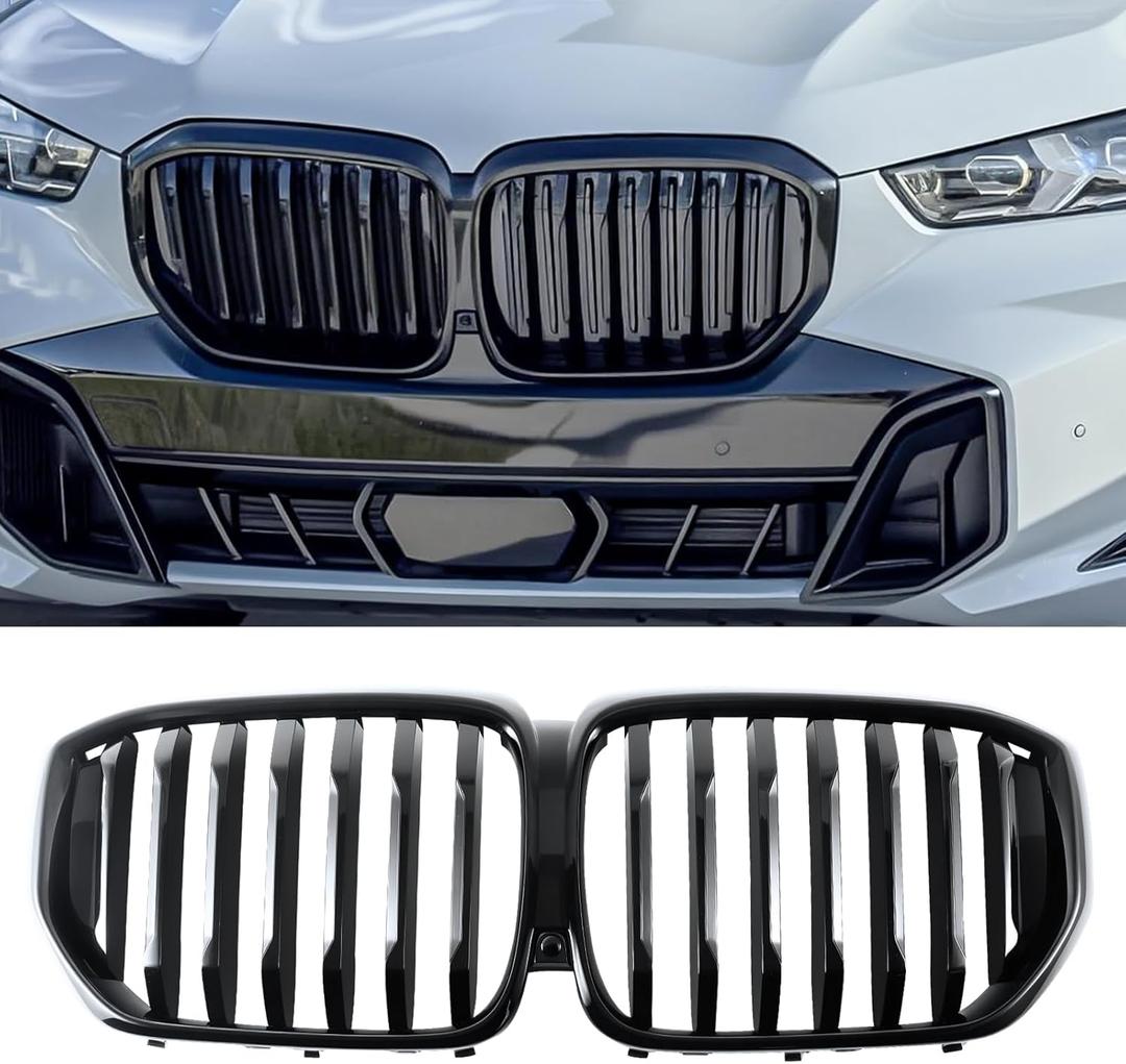 Front Kidney Grille for BMW X5 G05 2024-IN Gloss Black Single Slat ABS Grill