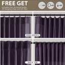 Plum Purple Pinch Pleated Linen Curtains 96 Inch Length 2 Panels for Living Room Bedroom Vintage Farmhouse Window Privacy Light Filtering Semi Sheer Back Tab Drapes with Hooks for Dining Room 40x96