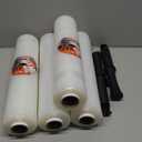 MUNBYN Shrink Wrap, Stretch Wrap with Handles, Stretch Film Roll Industrial Strength, Plastic Wrap for Pallet Wrapping Shipping Moving, 15 Inch x 1000 Ft, 4 Pack, 60 Gauge