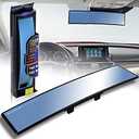 Broadway Universal Wide Angle Auto Interior Rear View Mirror, Reduce Blind Spot, Easy Clip On (Blue Tinted, 360MM(14''), Convex)