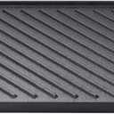 VEVOR Reversible Grill/Griddle, 9.7"x16.7" Pre-Seasoned Cast Iron Griddle, Rectangular Double Burner Griddle Pan, Non-Stick Family Pan Cookware with Handles, Flat Top Plate for BBQ, Gas Grill, Black