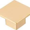 Ilyapa Wide Square Cabinet Knob, Gold 10 Pack 1 inch Kitchen Cabinet Knob Drawer Pull Handle Hardware