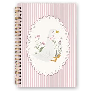 dvhdajed Coquette Goose Spiral Notebook, Preppy Aesthetic Goose Gifts Journaling Notebooks, Cute Gooses Spiral Journal for Women, Coquette Pink Gooses Office School Supplies Gifts, 5.5x8.3