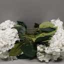8 Pcs Hydrangea Artificial Flowers Outdoor Silk Bouquets, UV Resistant Faux Hydrangeas Flowers for Table Vase Centerpieces Outside Party Wedding Baby Shower Home Indoor Outdoor Decor (8, White)