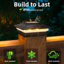 Solar Post Cap Lights Outdoor 16pack, Waterproof Fence Post Lights for 4x4 5x5 6x6 Wood/Vinyl Posts, Black Solar Deck Post Lights with 2 Color Modes Decorate Garden Patio Porch Backyard