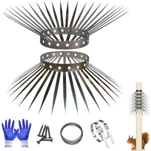 Bird Spikes, Squirrel Spikes and Squirrel Baffles Keep Raccoons, Cats and Snakes Away from Gardens, Fences and Climbing Bird Feeder Poles. (40 Inches)