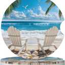 2 Pcs Car Coasters for Cup Holders,Beach Scene Tropical Cup Holder Coasters for Car,Ceramic Absorbent Coaster with A Finger Notch & Cork Base,Cars Interior Accessories for Women Men 2.56"