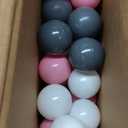 Baby Ball Pit Tent with 50 Balls - For Toddlers, Pink/White/Gray Princess Playhouse with Carry Bag, 109x90cm