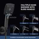 ELLO&ALLO Rain Shower Head with Handheld Spray, Rainfall Shower Head Combo with 60" Hose, Adjustable Dual Showerhead Set with 3-Way Diverter, Matte Black