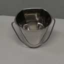 Advance Pet Products 2 Quart Heavy Duty Stainless Steel Flat Side Bucket | Durable Food & Water Pail for Dogs, Cats, Kennels, Cages and Critter Crates | Multi-Purpose Bucket