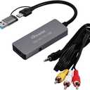 VHS to Digital Converter, RCA to USB Converter Analog to Digital Adapter for VHS/HI9, Video Capture Card for Laptop, HDMI for Video Streaming Convert RCA/S-Video/HDMI Input (USB-A+USB-C)