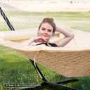 SUNCREAT Hammocks Replacement Hammock for Stand, 475 lbs Capacity, Two Person Backyard Hammock with Pad for Outside, Beige